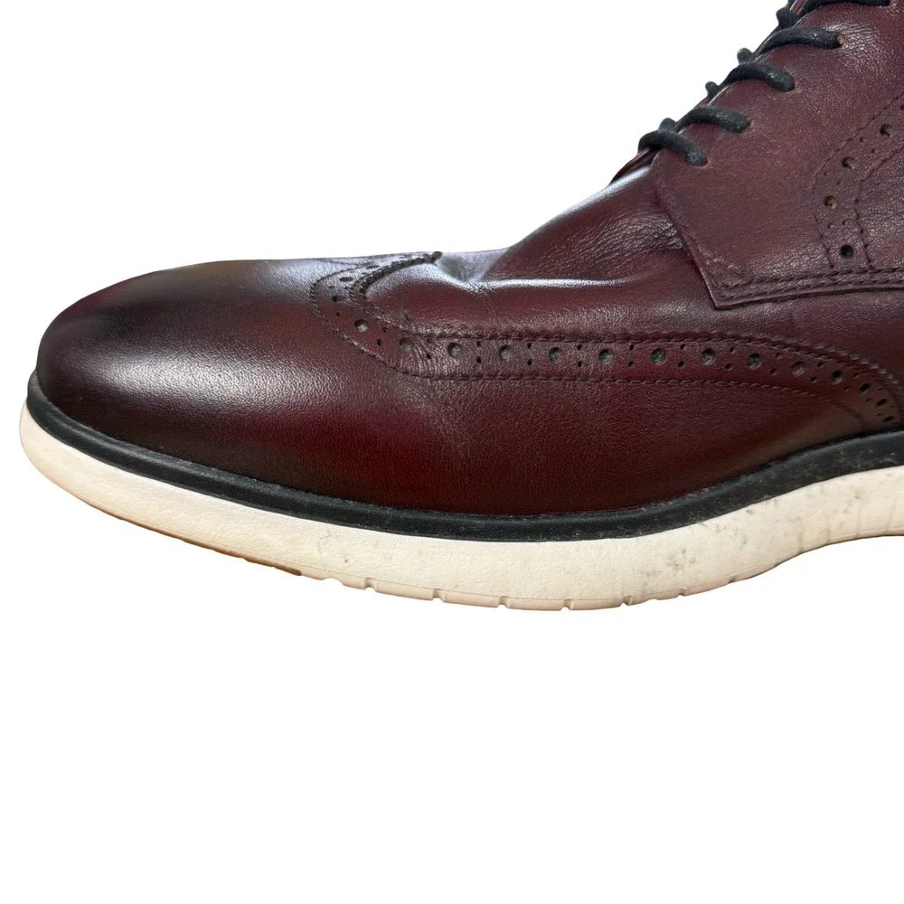 Florsheim Comfortech Leather Flair Wingtip Oxford Burgundy Dress Shoes sz 11 W